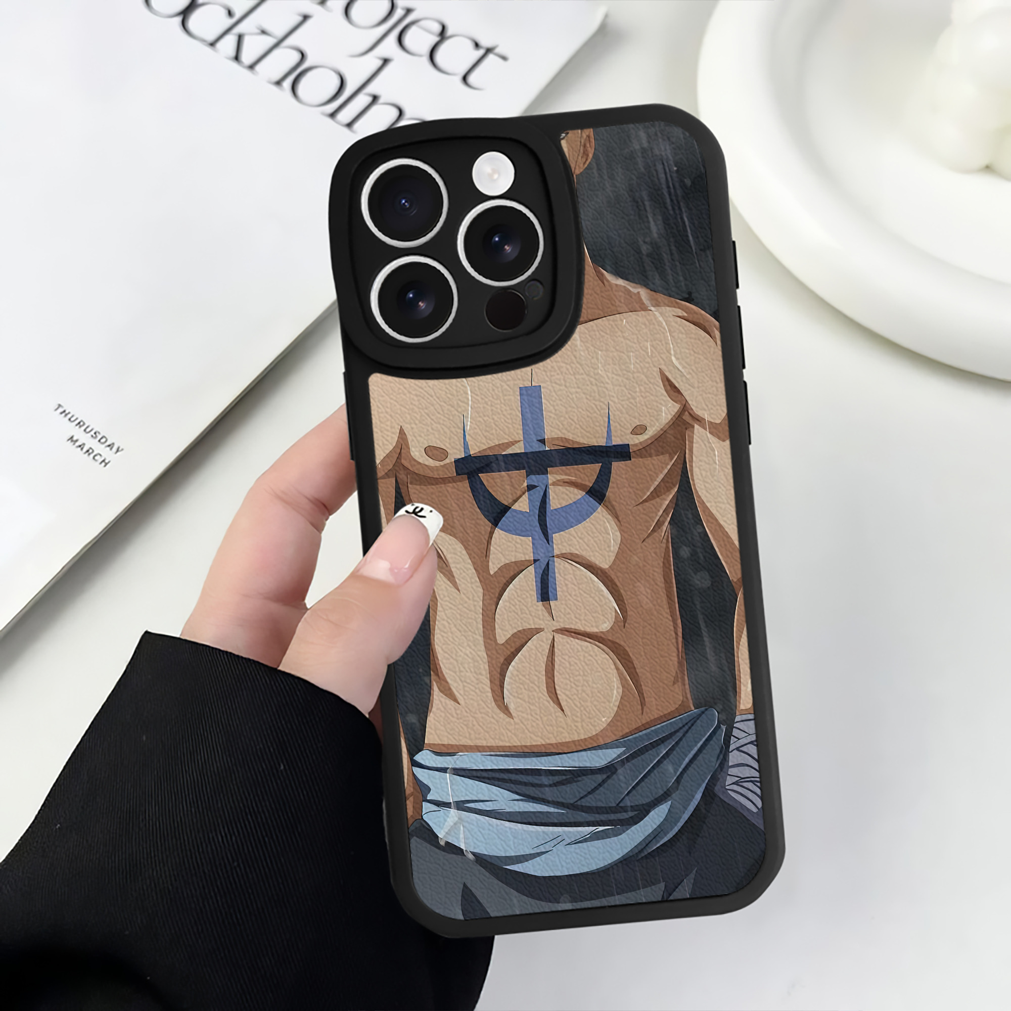 （画像用） ワンピース ONE PIECE 【iPhone 16シリーズ対応】シリコンスマホケース（レザー調） 材質：シリコン